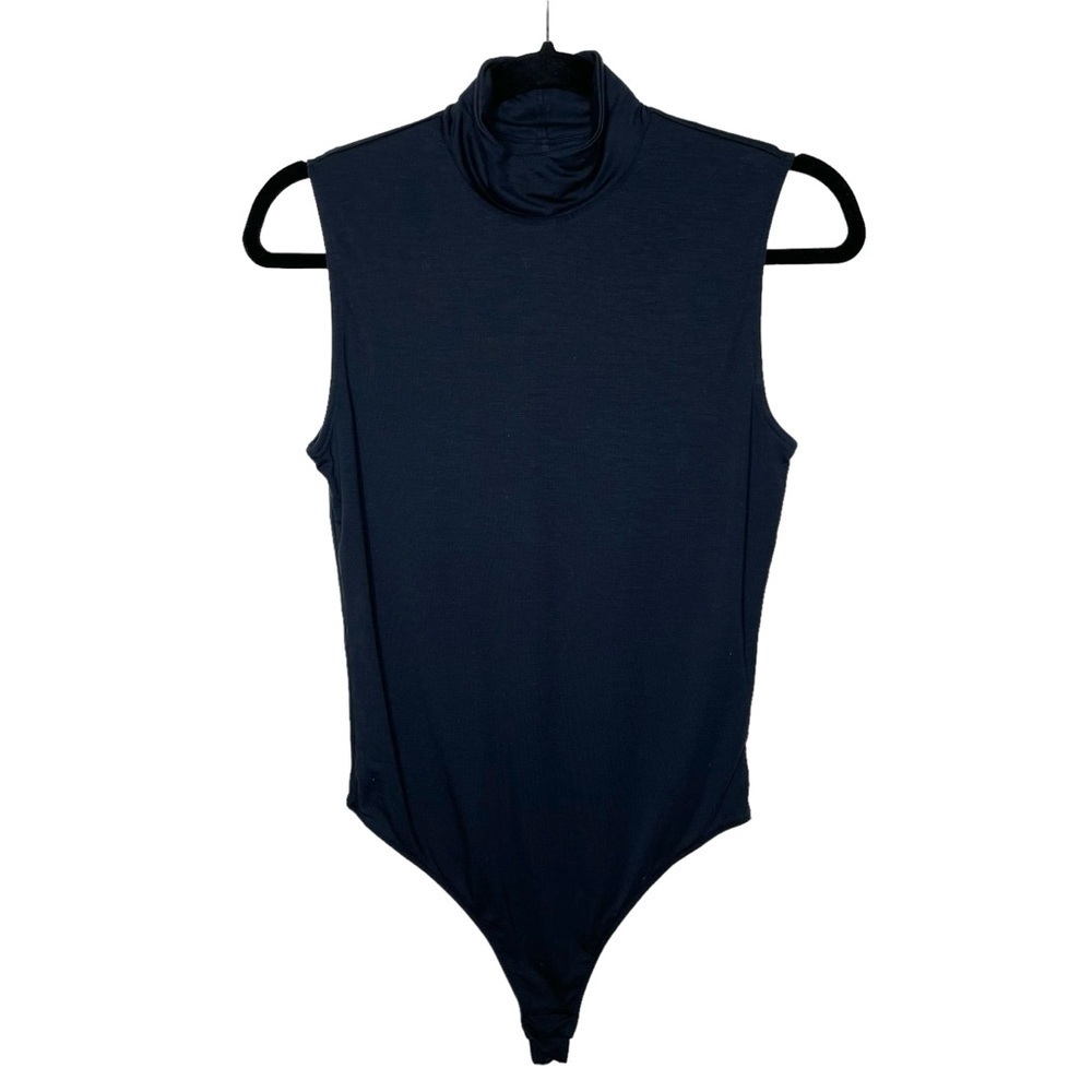 Everlane The Luster Mockneck Tank One-Piece Bodysuit Black - Picture 8 of 16